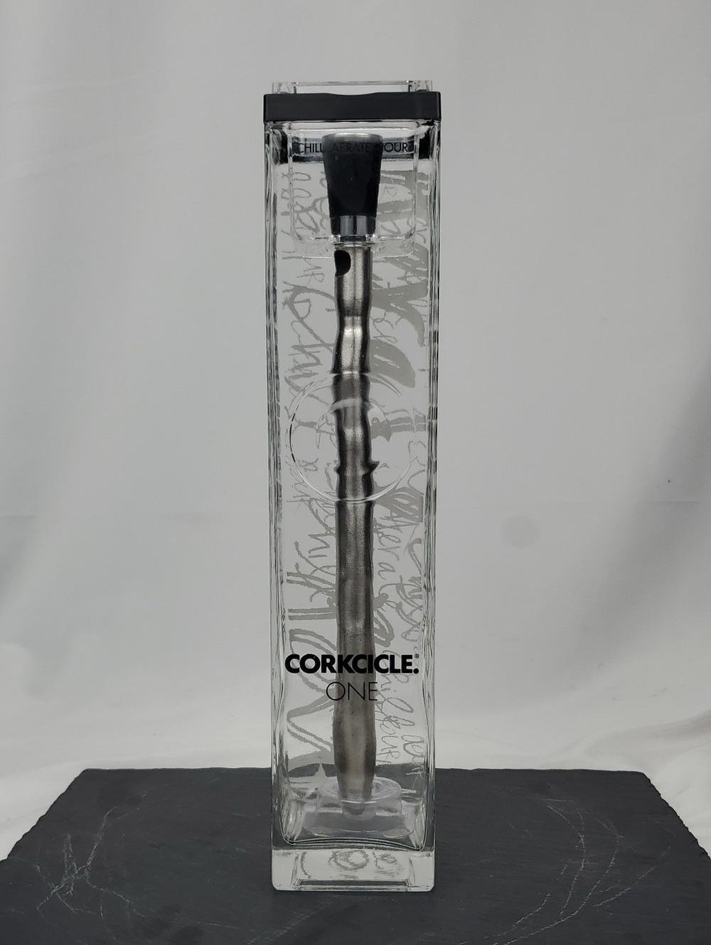 Corkcicle Stainless Steel Wine Chiller Pourer - Black Accent